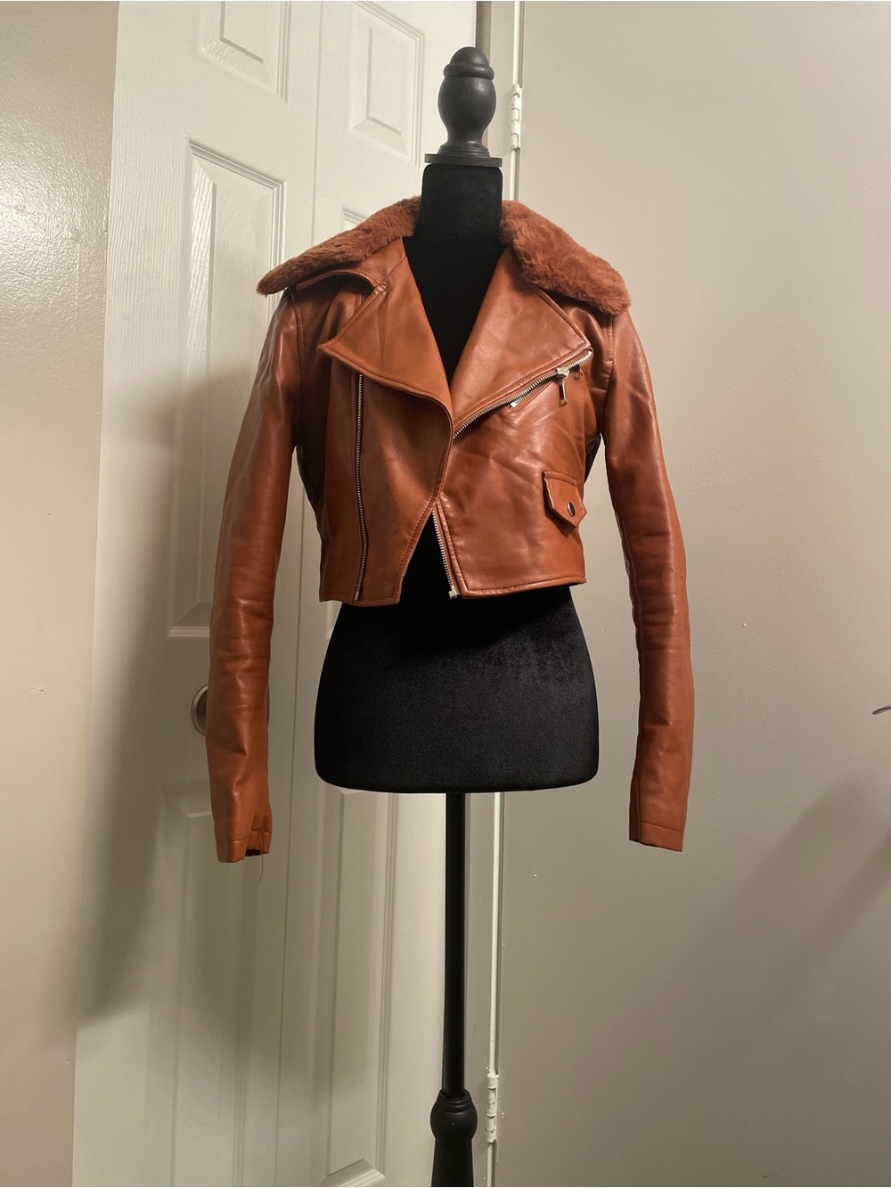 Daisy Rust Orange Leather Jacket